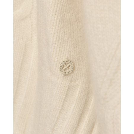 Pull en laine torsadée à col roulé écru Ma Petite Capsule
