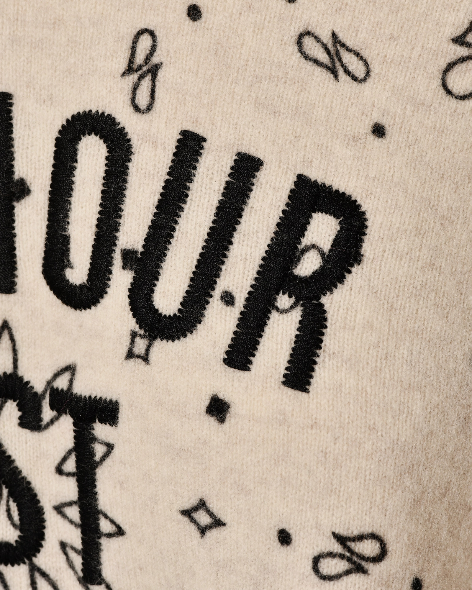 Pull écru en laine à motif bandana noir Ma Petite Capsule