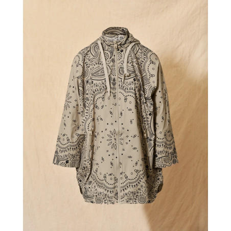 Veste coupe-vent beige à motif bandana noir Ma Petite Capsule