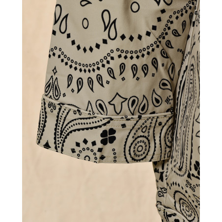 Veste coupe-vent beige à motif bandana noir Ma Petite Capsule