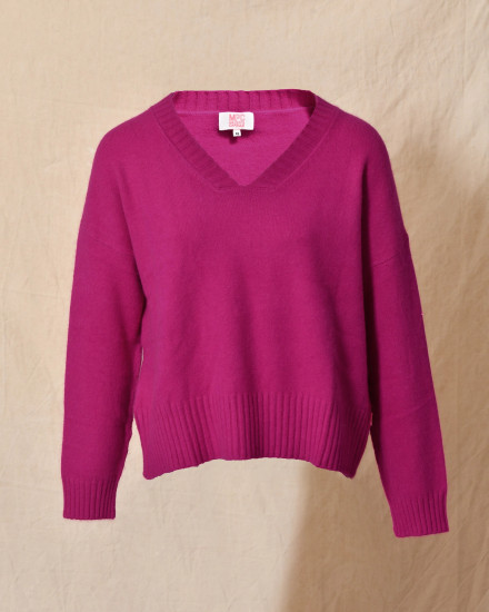 Pull en laine rose fushia Ma Petite Capsule