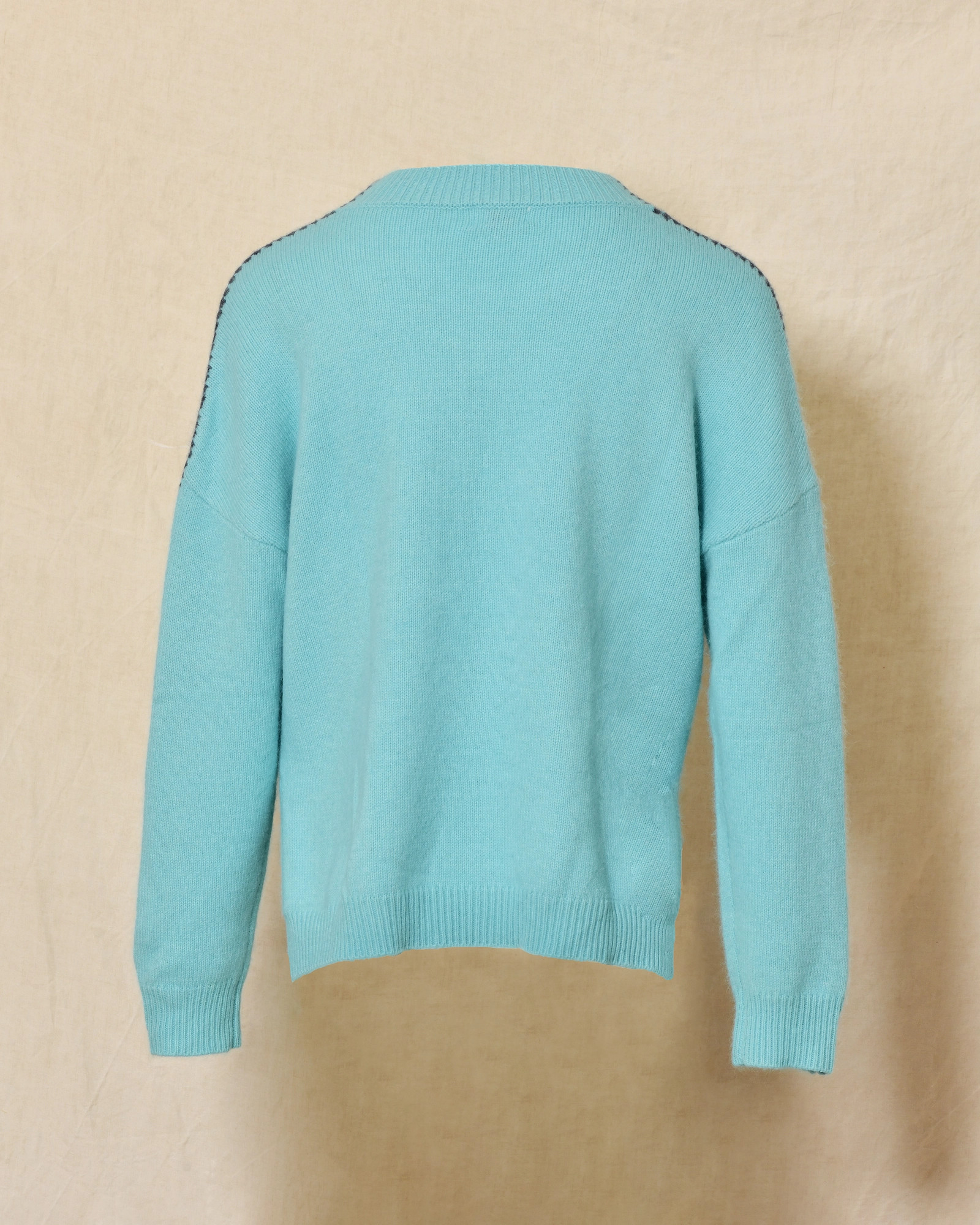 Pull en laine bleu turquoise Ma Petite Capsule