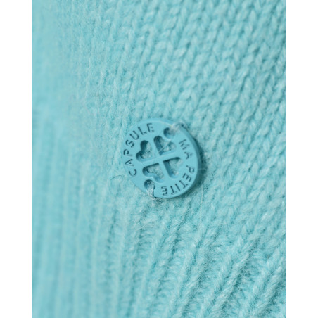 Pull en laine bleu turquoise Ma Petite Capsule