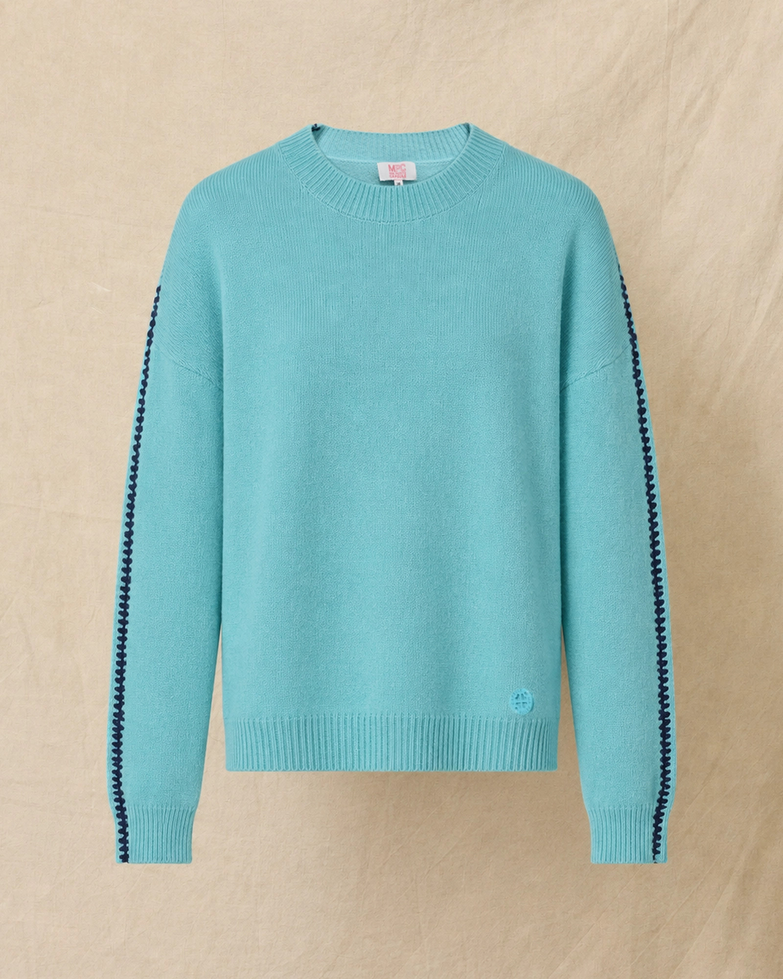 Pull en laine bleu turquoise Ma Petite Capsule