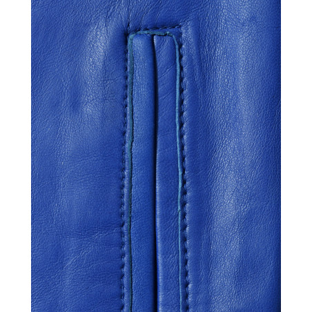 Short en cuir bleu à zip Possery