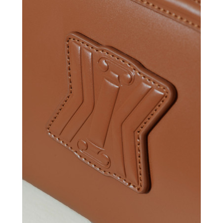 Sac à main en cuir camel à anses arrondies Kassandre