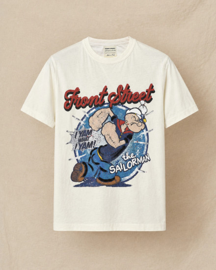 T-shirt écru imprimé "Popeye" Front Street
