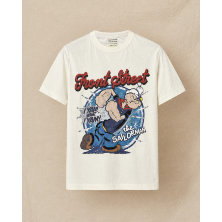 T-shirt écru imprimé "Popeye" Front Street