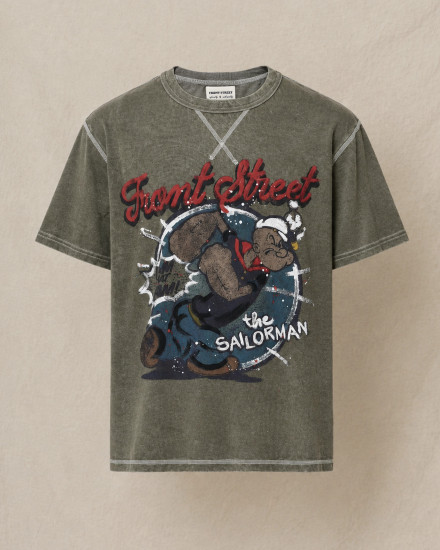 T-shirt kaki imprimé "Popeye" Front Street