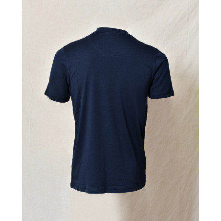 T-shirt en coton bleu Over-D