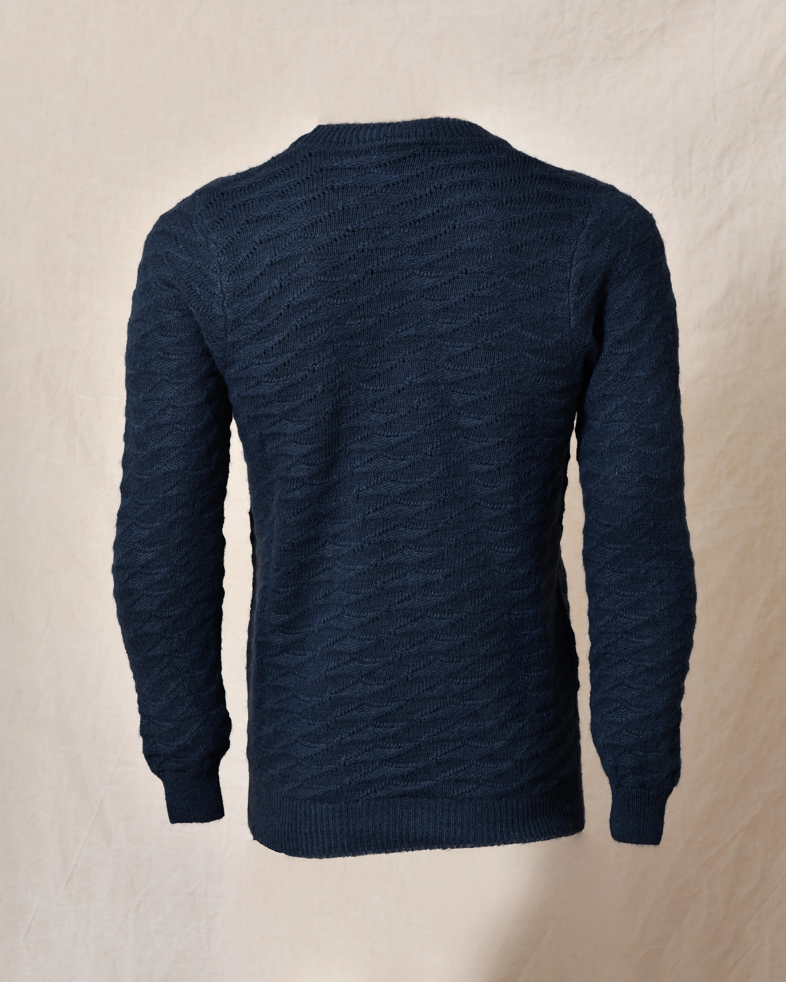 Pull en maille texturée bleu marine Daniele Alessandrini