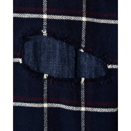 Chemise à carreaux et empiècements denim Front Street