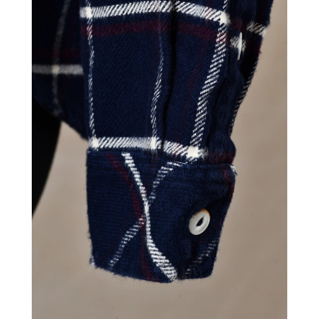 Chemise à carreaux et empiècements denim Front Street