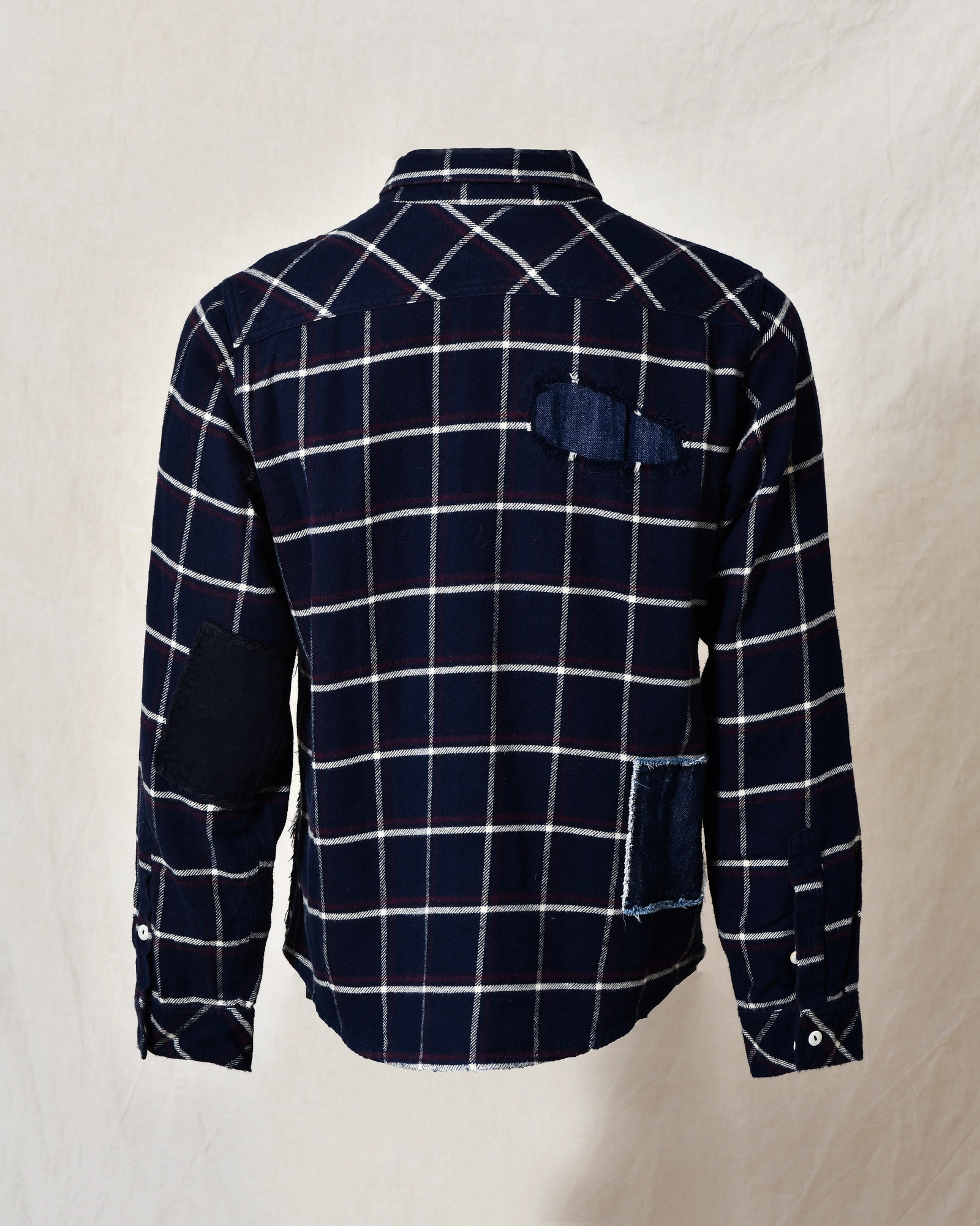 Chemise à carreaux et empiècements denim Front Street