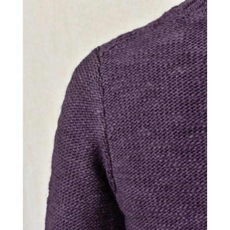 Pull en laine violet à col montant Daniele Alessandrini