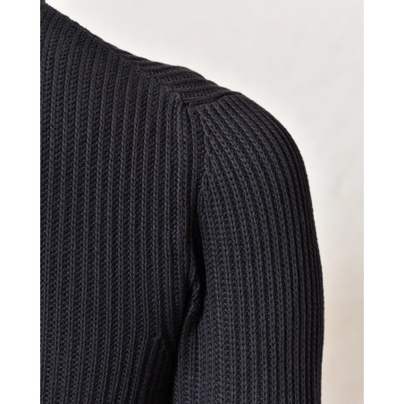 Pull en maille côtelée gris foncé Over-D
