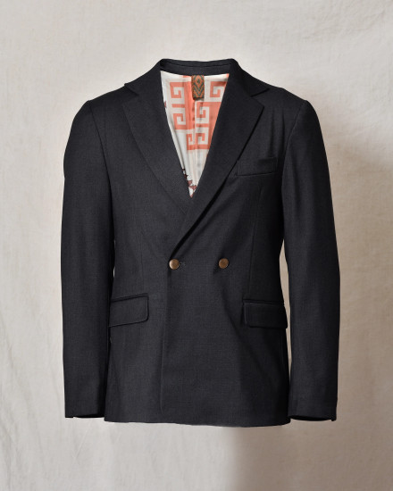 Veste blazer grise à double boutonnage Telacruda