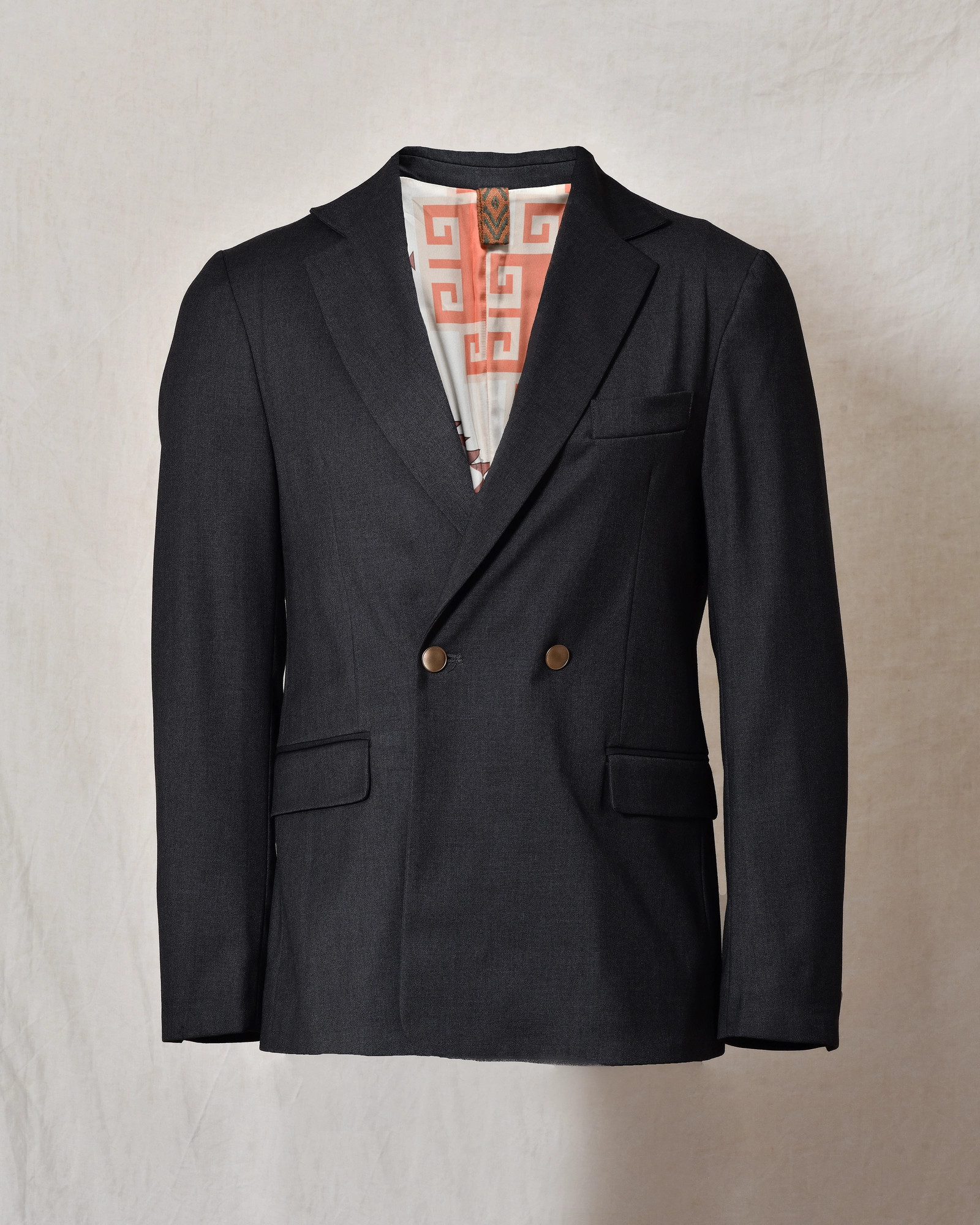 Veste blazer grise à double boutonnage Telacruda