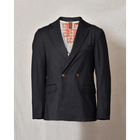 Veste blazer grise à double boutonnage Telacruda