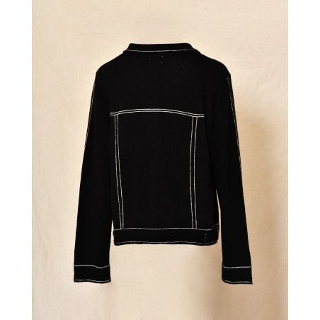 Gilet noir à surpiqûres contrastantes blanches Ma Petite Capsule
