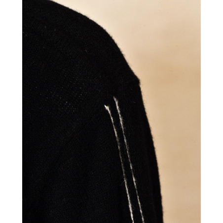 Gilet noir à surpiqûres contrastantes blanches Ma Petite Capsule