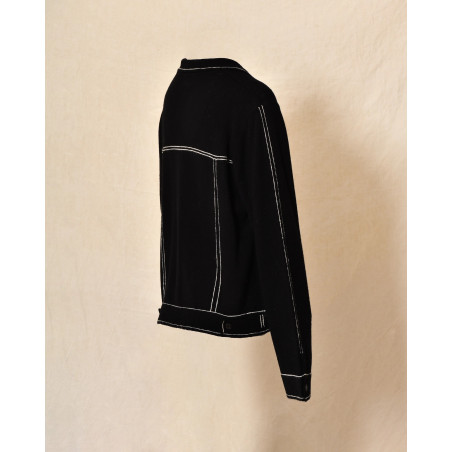Gilet noir à surpiqûres contrastantes blanches Ma Petite Capsule