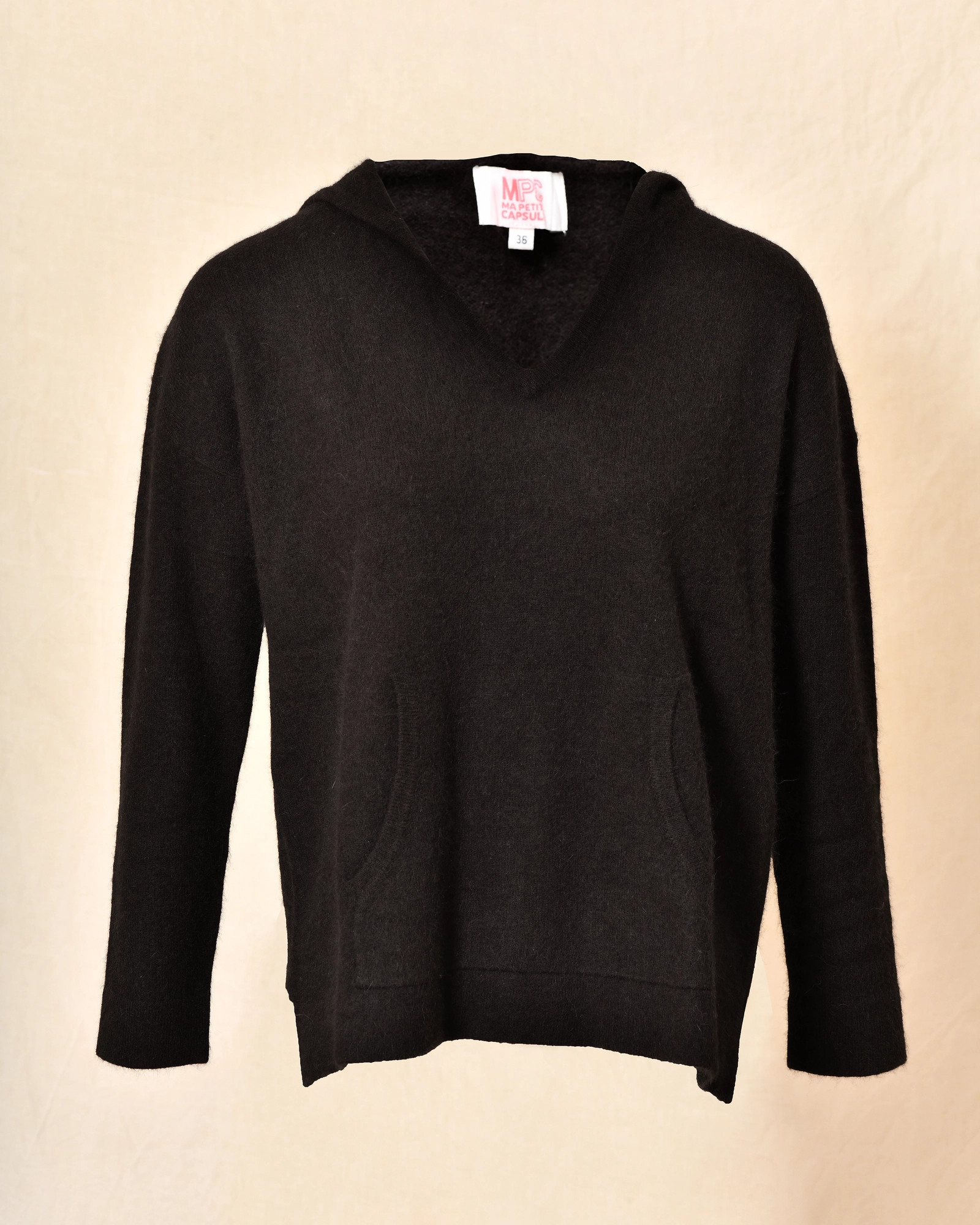 Pull en laine à capuche marron Ma Petite Capsule