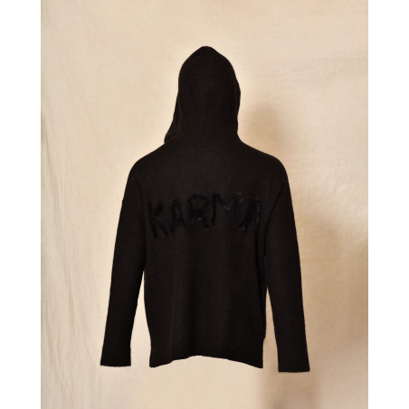 Pull en laine à capuche marron Ma Petite Capsule