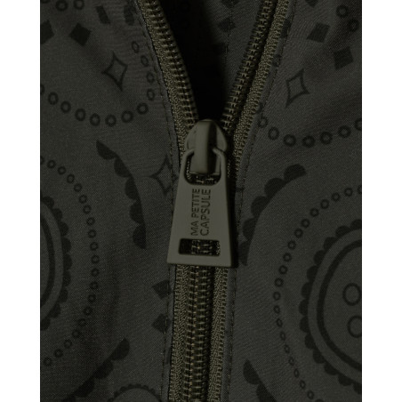 Veste coupe-vent kaki à motif bandana noir Ma Petite Capsule