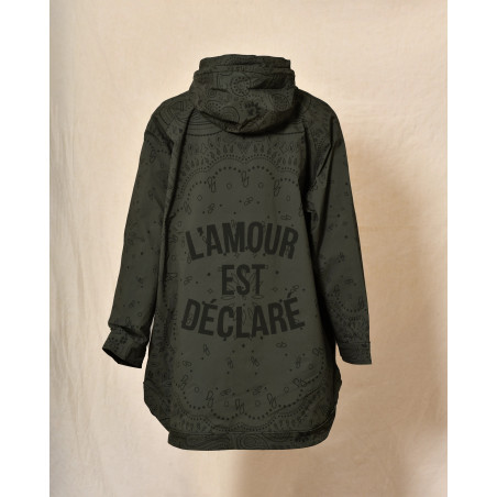 Veste coupe-vent kaki à motif bandana noir Ma Petite Capsule