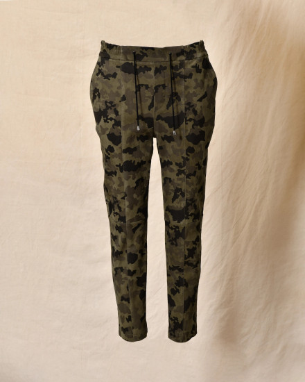 Pantalon de jogging en cuir à imprimé camouflage Ventcouvert