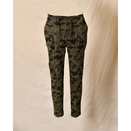 Pantalon de jogging en cuir à imprimé camouflage Ventcouvert