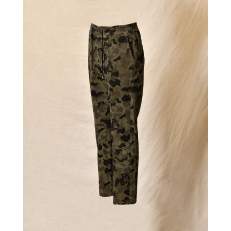 Pantalon de jogging en cuir à imprimé camouflage Ventcouvert