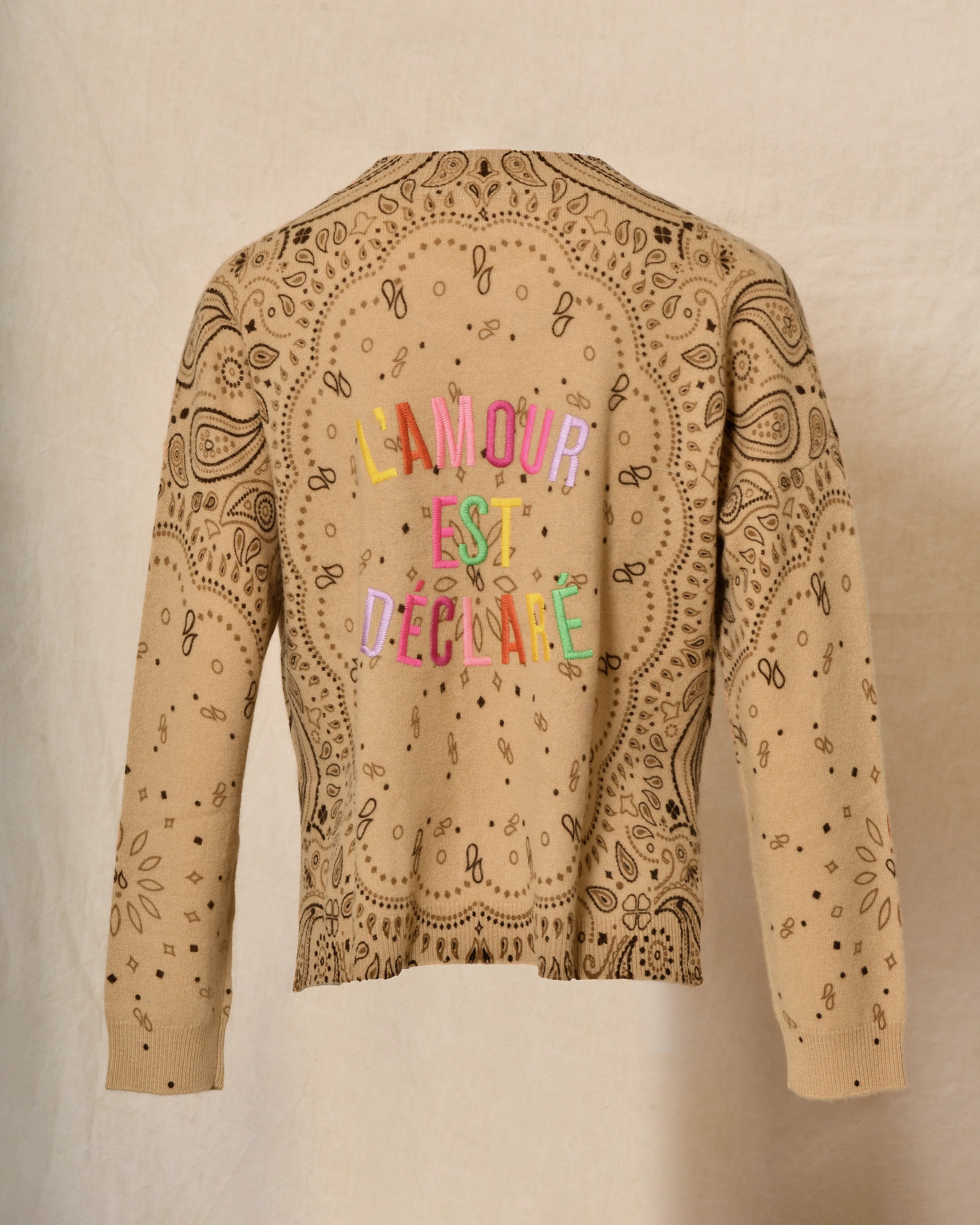 Pull camel en laine à motif bandana marron Ma Petite Capsule