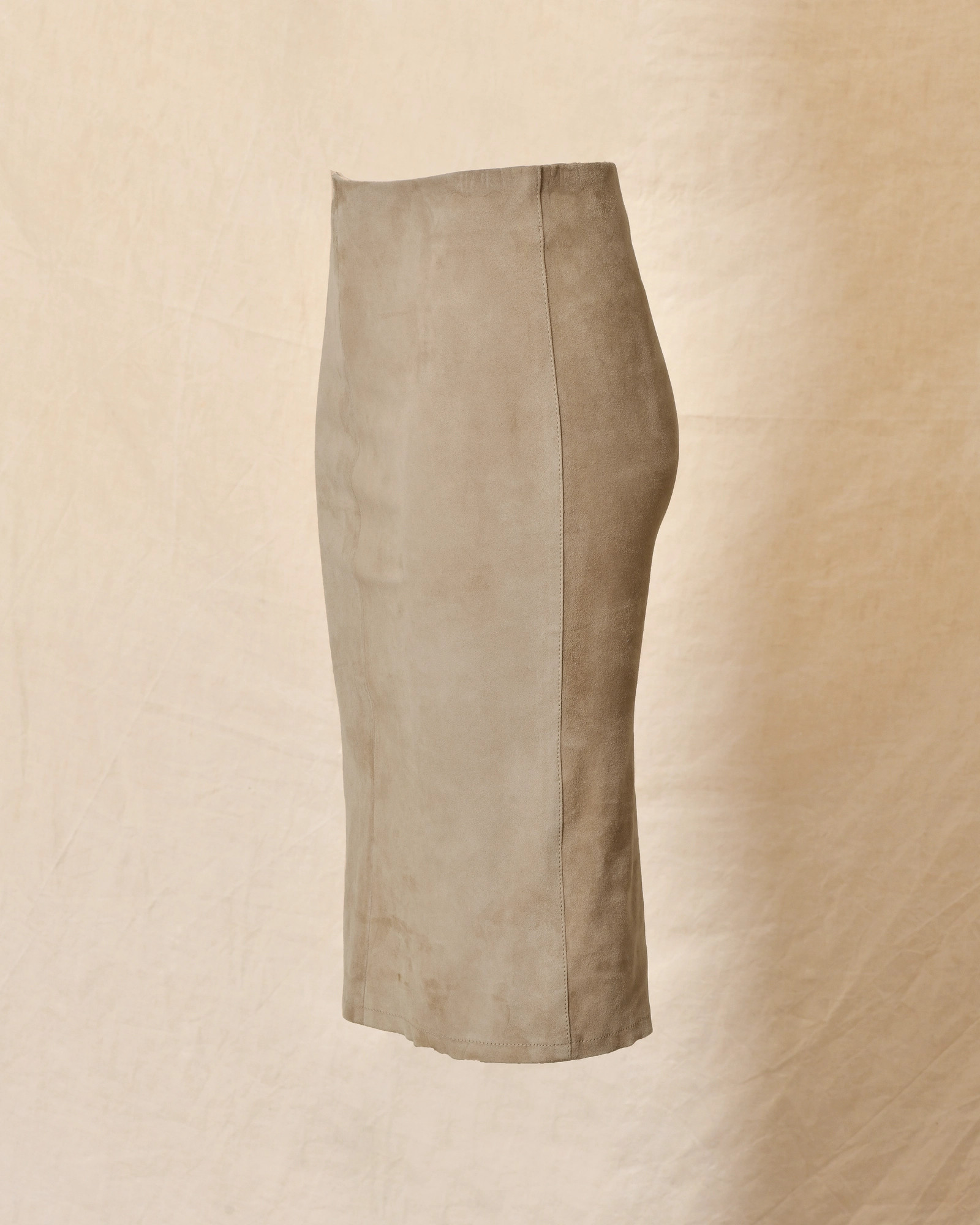 Jupe en cuir beige Ventcouvert