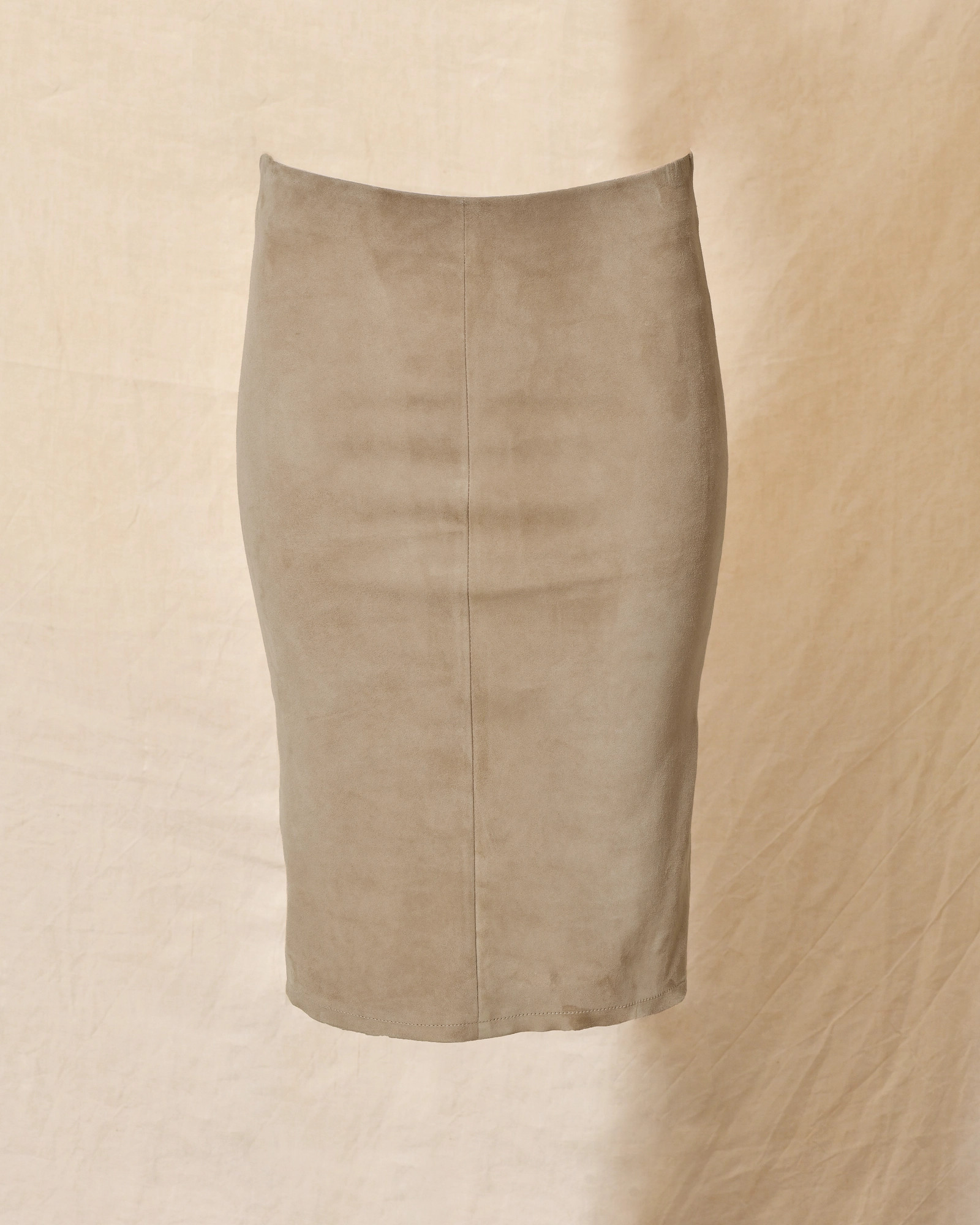 Jupe en cuir beige Ventcouvert