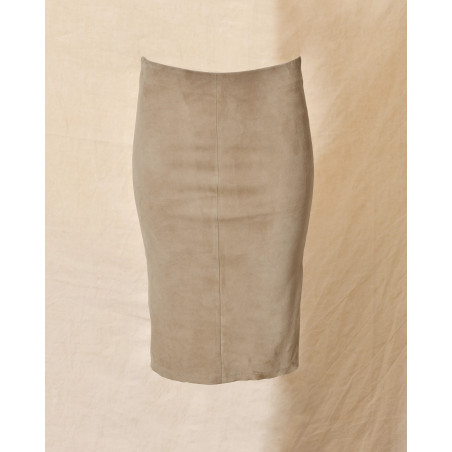 Jupe en cuir beige Ventcouvert