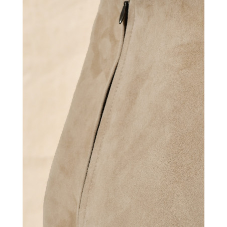 Jupe en cuir beige Ventcouvert