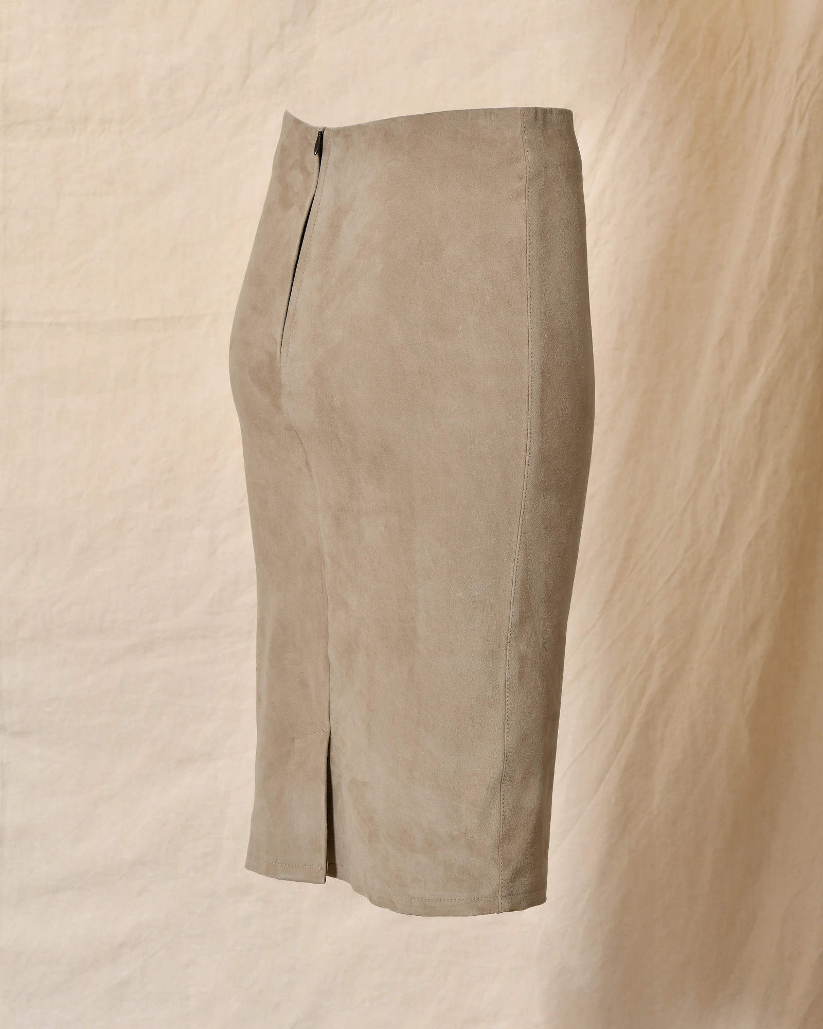 Jupe en cuir beige Ventcouvert