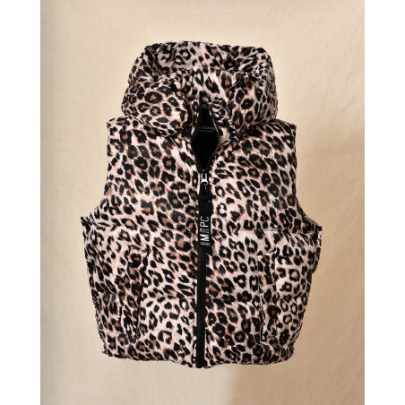 Doudoune sans manches à capuche léopard Ma Petite Capsule