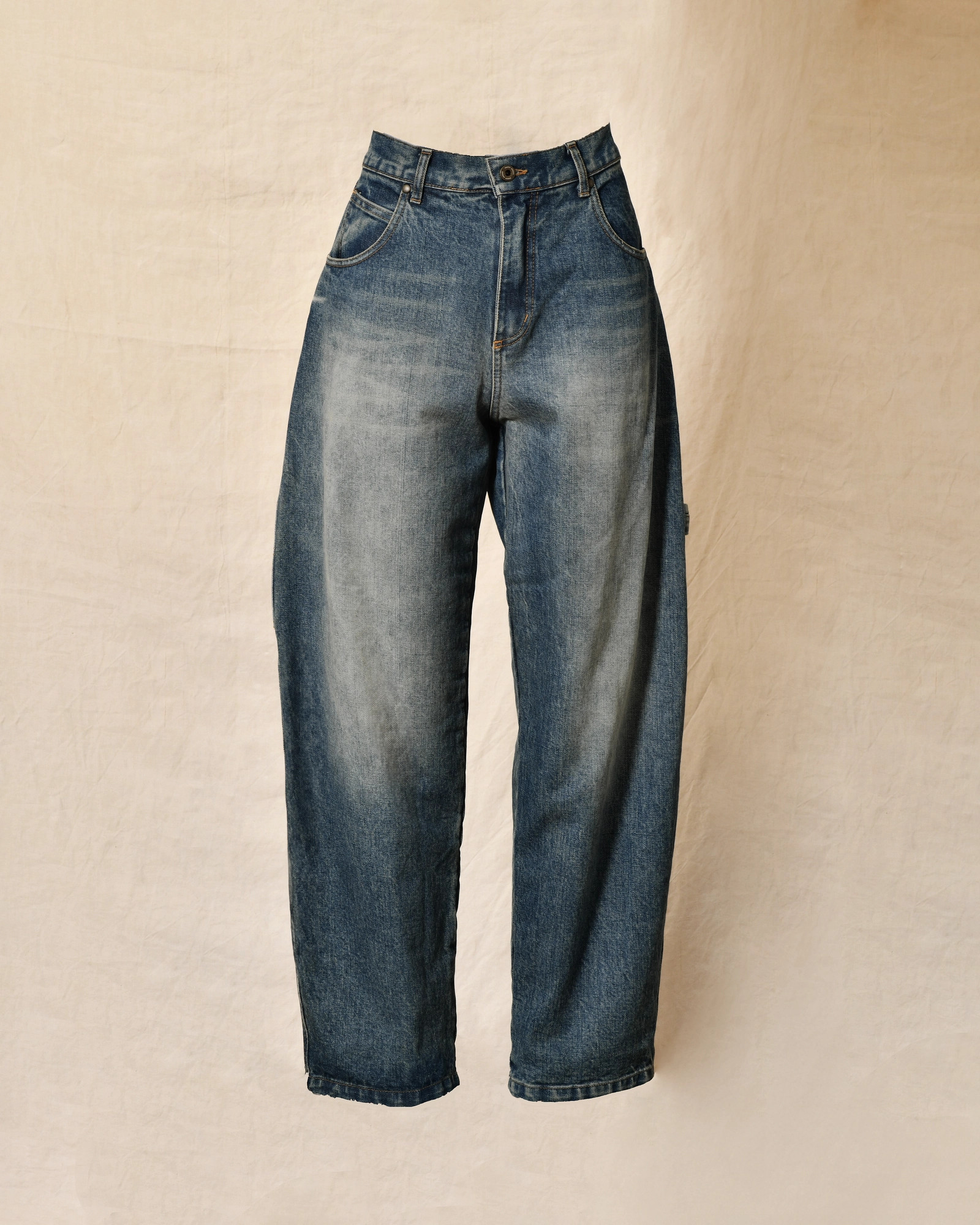 Jean bleu délavé coupe wide leg Front Street