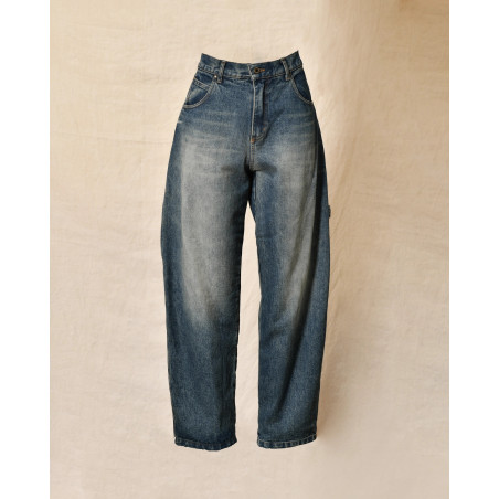 Jean bleu délavé coupe wide leg Front Street