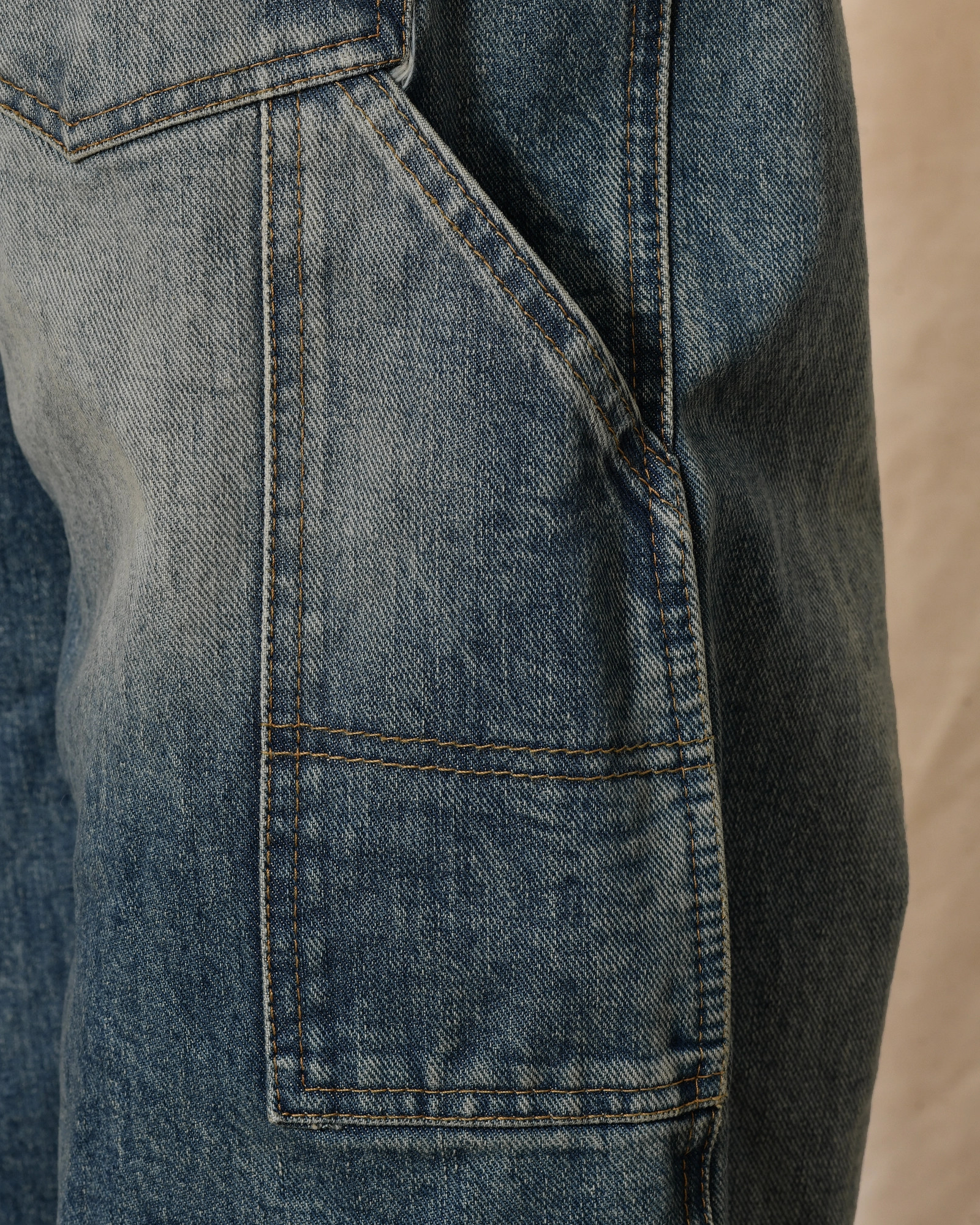 Jean bleu délavé coupe wide leg Front Street