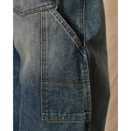 Jean bleu délavé coupe wide leg Front Street