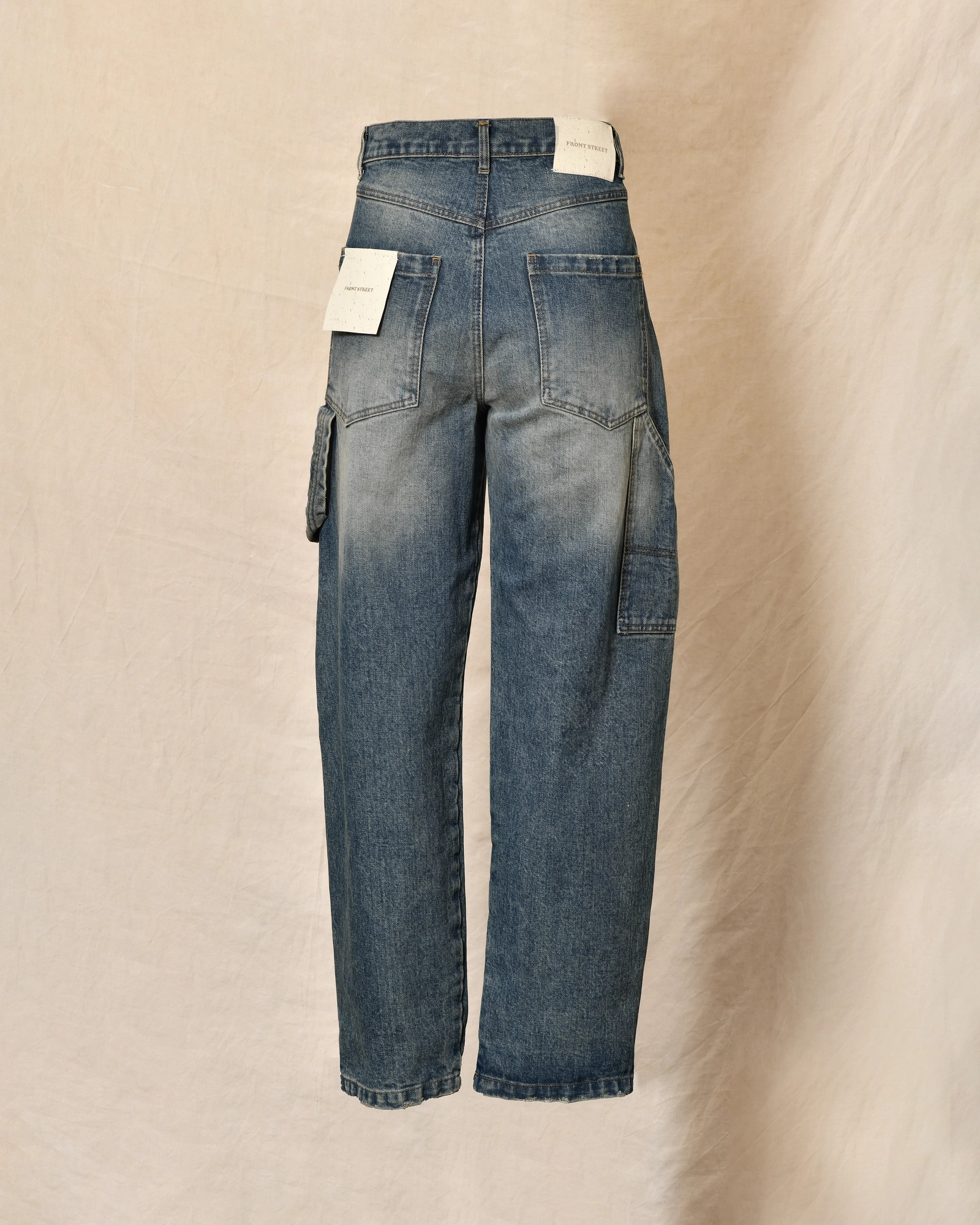 Jean bleu délavé coupe wide leg Front Street