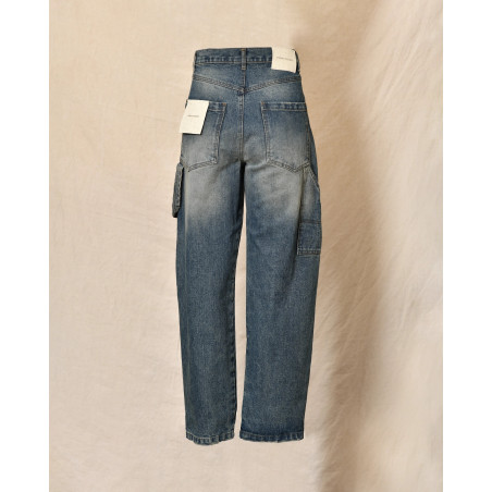 Jean bleu délavé coupe wide leg Front Street