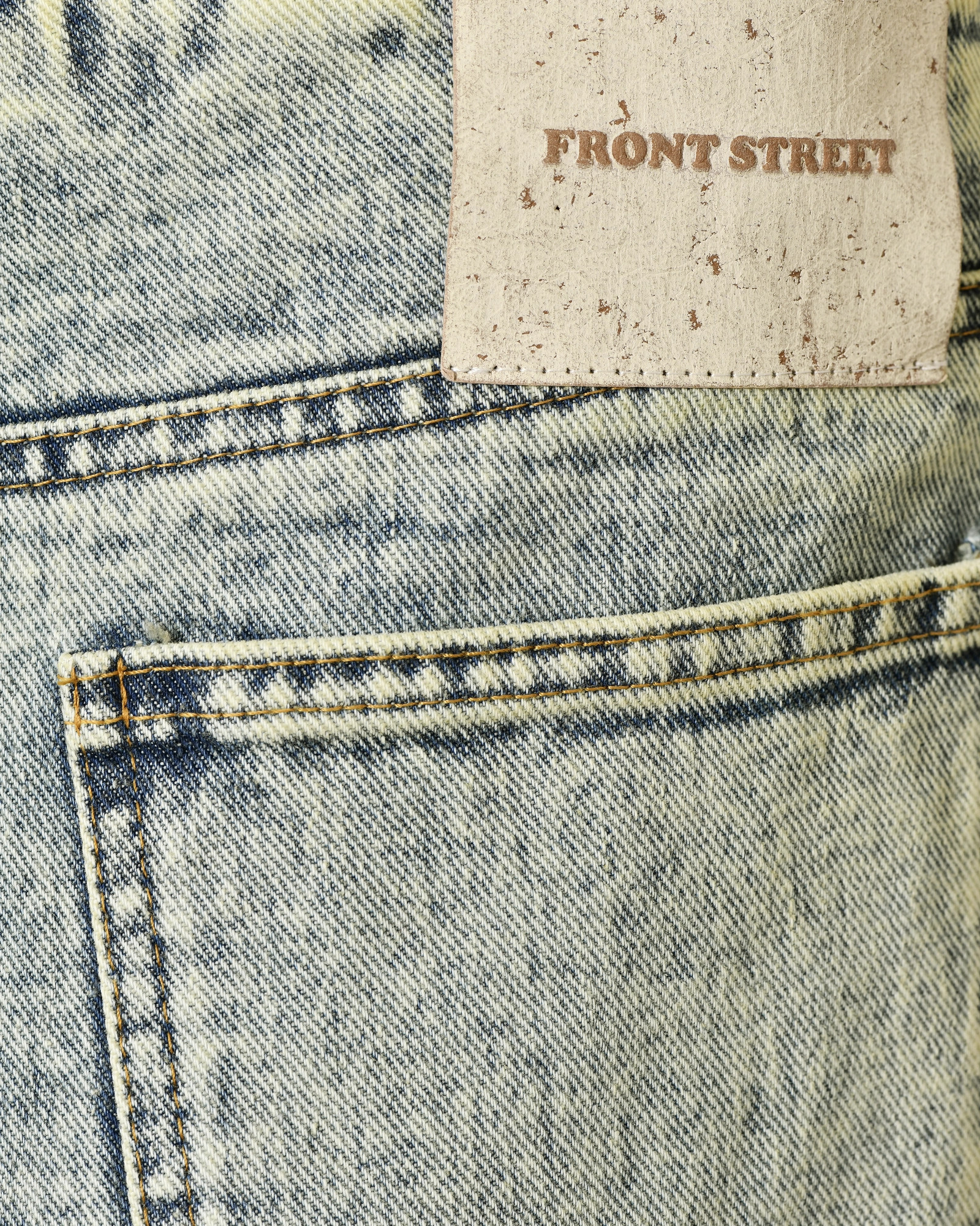 Jean wide leg bleu délavé à ceinture cravate Front Street