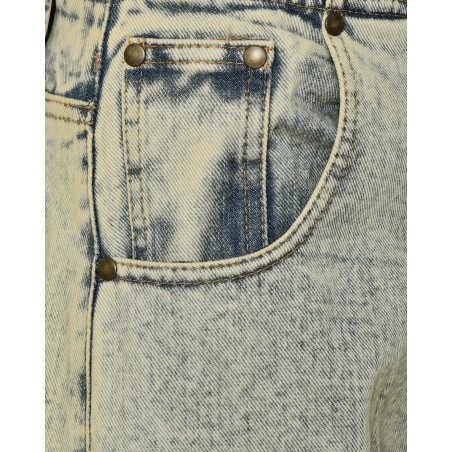 Jean wide leg bleu délavé à ceinture cravate Front Street