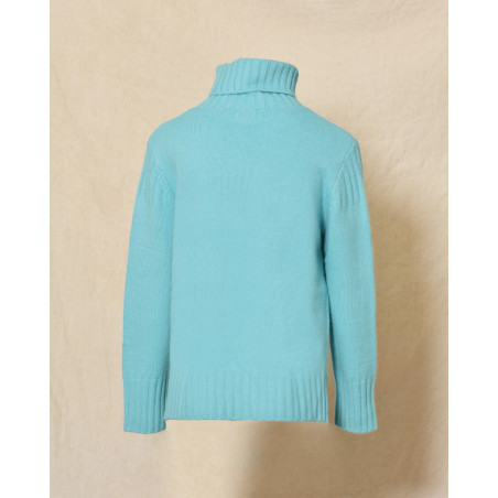 Pull en laine à col roulé bleu Ma Petite Capsule