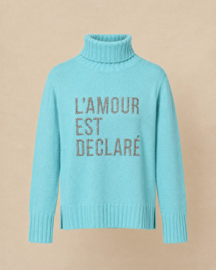 Pull en laine à col roulé bleu Ma Petite Capsule